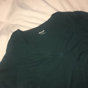 Madewell green v-neck pocket t-shirt